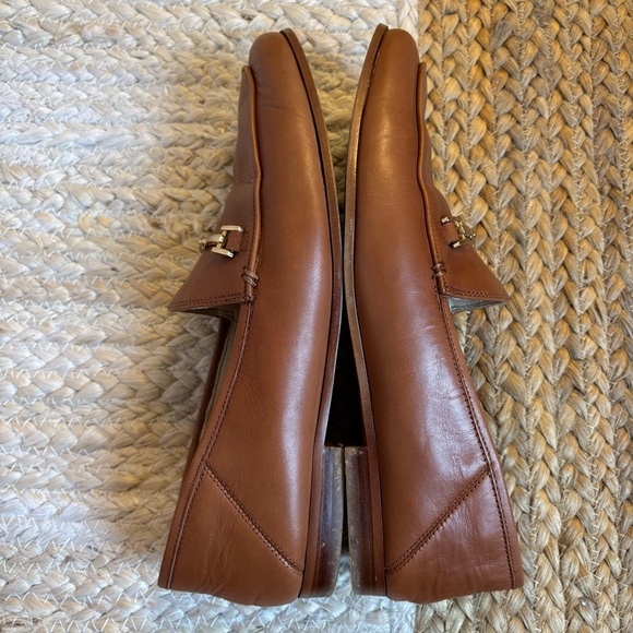Like new Sam Edelman Loraine brown genuine leather w/ gold hardware bit loafers - Picture 10 of 13
